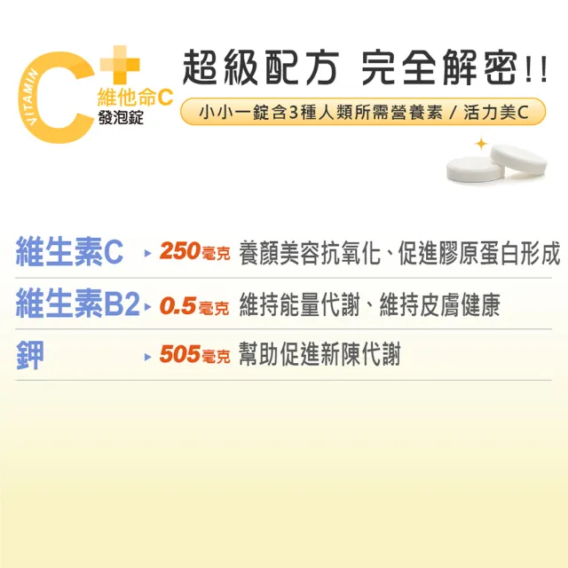 【德國 好立善】維他命C發泡錠3入組 20錠/入(鳳梨口味 維生素C250mg)