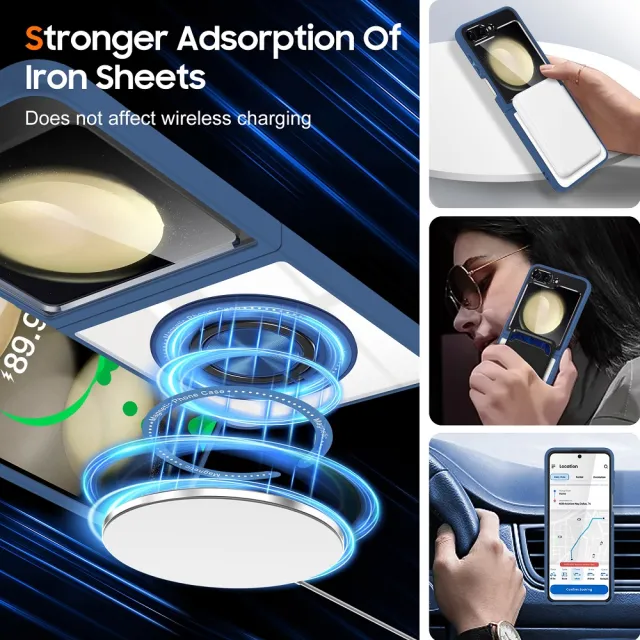 【ACE_CASE】Samsung Galaxy Z Flip6 客影360度指環支架透明PC硬背蓋+軟邊手機殼保護殼保護套(防摔)