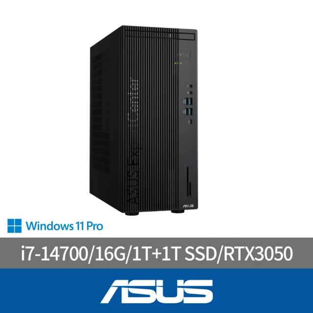 ASUS 華碩 i7二十核商用獨顯電腦(D901MDR/i7-14700/16G/1T+1T SSD/RTX3050/DVD/WIN11P)