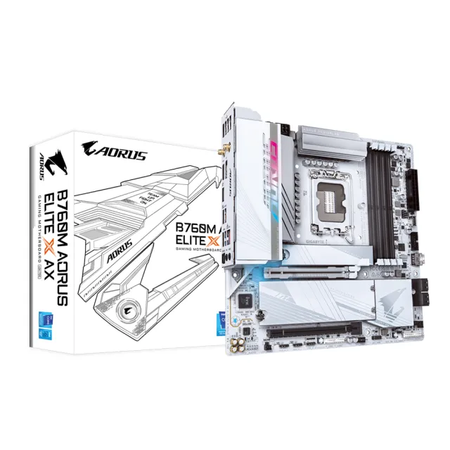 【GIGABYTE 技嘉】技嘉 B760M AORUS ELITE X AX 主機板+AORUS M2滑鼠(主機板組合)