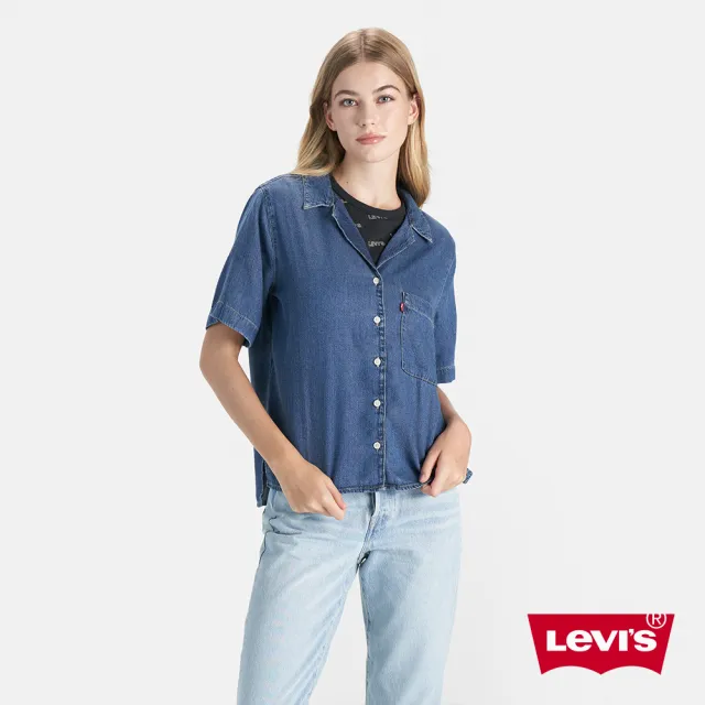 【LEVIS 官方旗艦】女款 短袖牛仔襯衫 / 莫代爾輕磅丹寧 人氣新品 A7175-0006