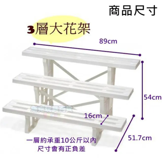 【塔克百貨】MIT 大園丁花架 多肉植物 三層架 塑膠架 園藝 展示架 花圃架 收納架 置物架 2106