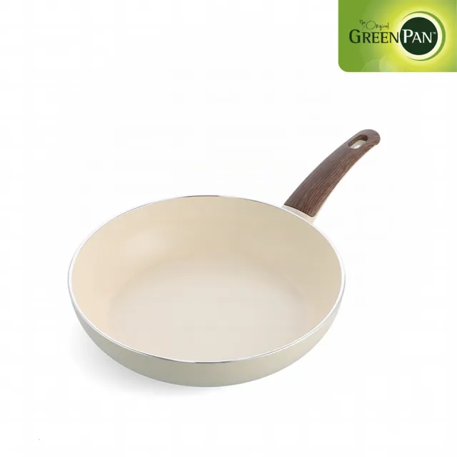【GreenPan】鑽石陶瓷塗層不沾深煎鍋 Wood-Be 26cm(不含蓋/不挑爐具/不沾鍋/陶瓷)