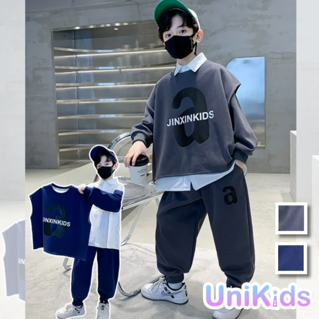 UniKids 中大童裝字母印花運動五分褲 男大童裝 CVK