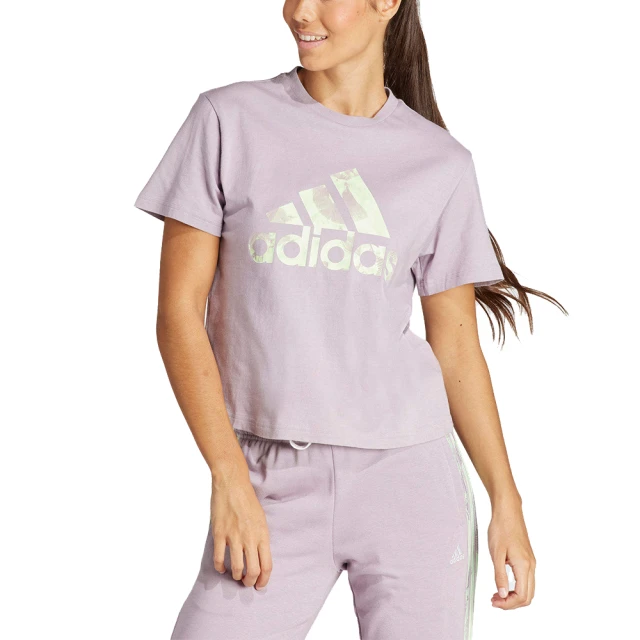 adidas 愛迪達 W AOP TEE 圓領短袖上衣 女 - IS4256