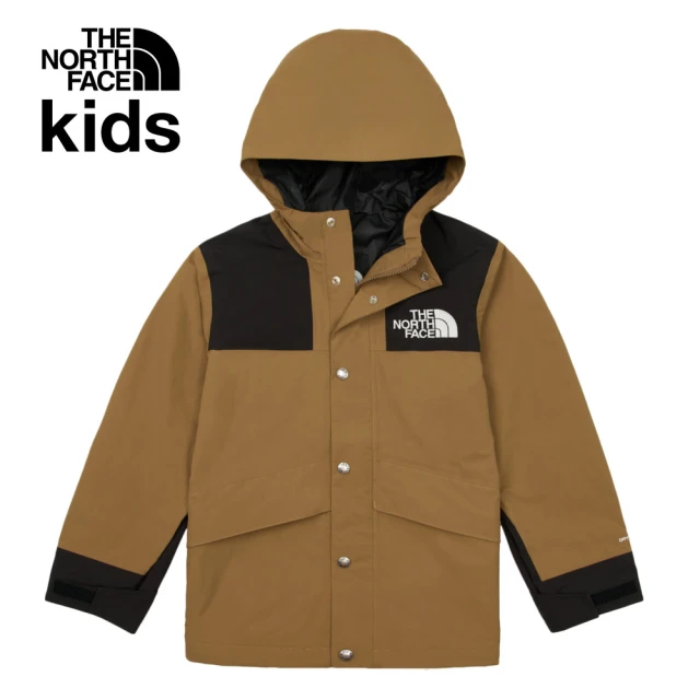 The North Face 北面兒童棕色防水透氣舒適保暖連帽衝鋒衣｜899AYW2