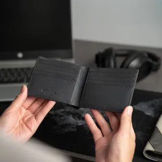 【BRAUN BUFFEL 德國小金牛】台灣總代理 尚恩A 8卡男夾-黑色(BF354-313-BK)