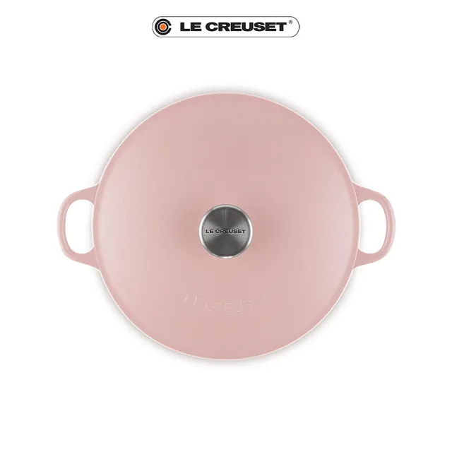 【Le Creuset】琺瑯鑄鐵鍋媽咪鍋24cm(甜心粉-鋼頭)