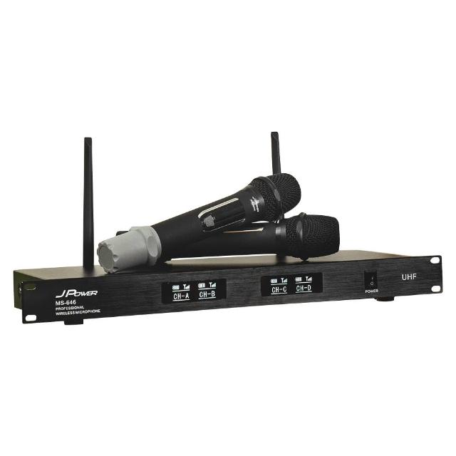 【J-POWER 杰強】震天雷 專業無線麥克風 MS-646+UHF-888H 雙麥組(震天雷 無線麥克風2支 646 UHF 888H)