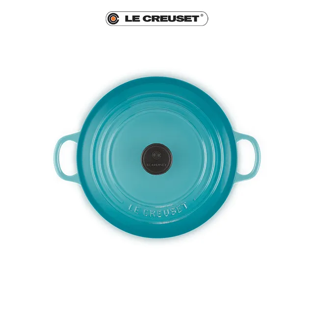 【Le Creuset】琺瑯鑄鐵鍋圓鍋22cm(加勒比海藍)