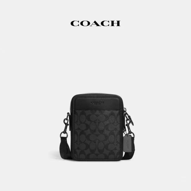 【COACH蔻馳官方直營】SULLIVAN經典Logo斜背手袋-QB/炭黑色/黑色(CC009)