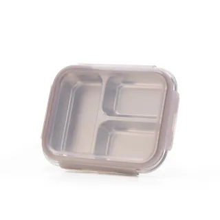 【FENGER】三隔可微波不鏽鋼保鮮盒1.3L(不鏽鋼 分隔便當盒 可微波保鮮盒)