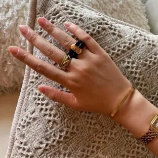 【KT DADA】交換禮物 包包 食指戒指 歐美戒指 戒指 指環 寬戒指 小眾戒指 琺瑯戒指 情侶戒指 18k金 