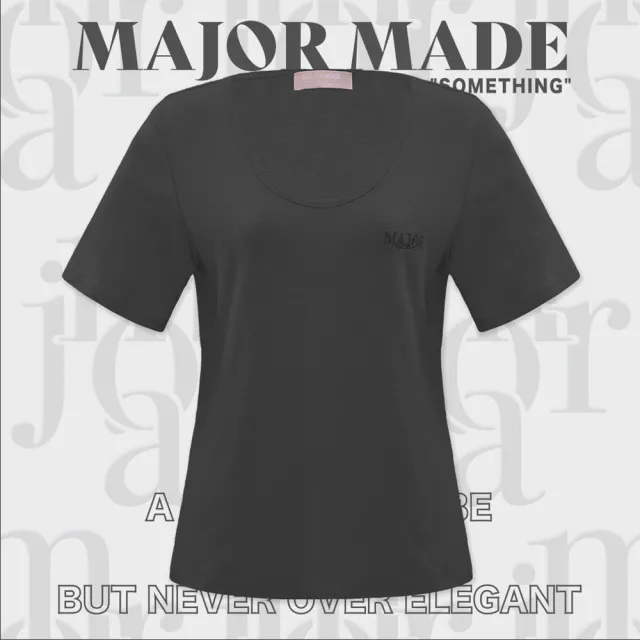 【MAJOR MADE】基本款竹節紋彈力短T(素T/圓領衣/短袖T)