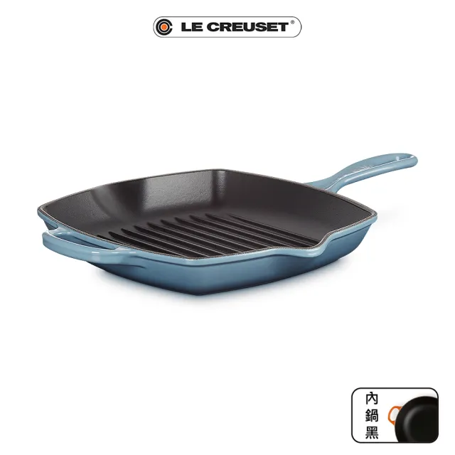 【Le Creuset】典藏琺瑯鑄鐵單耳單柄方烤盤26cm(藍色迷霧)