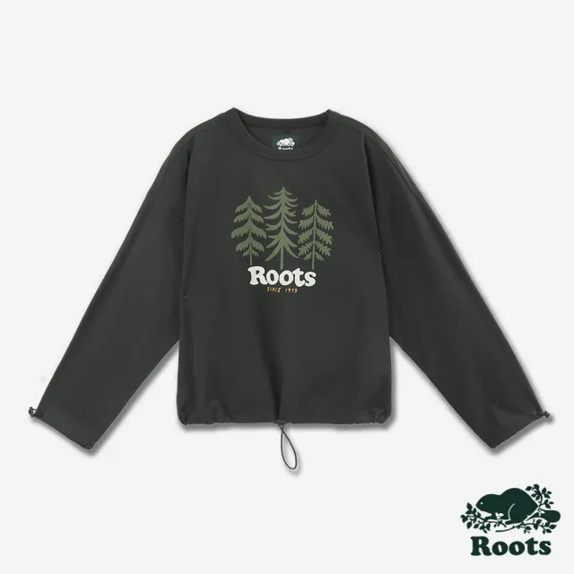 【Roots】Roots女裝- FOREST 圓領上衣(鐵灰色)