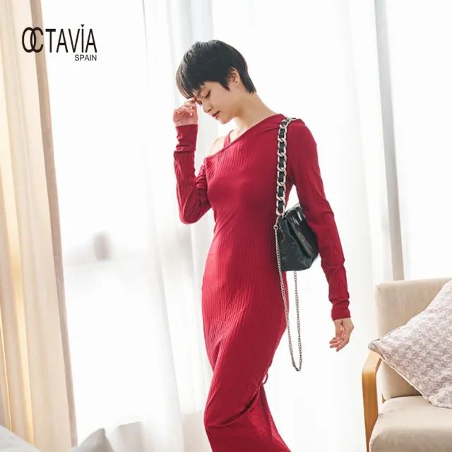 【OCTAVIA 8】雙11 OCTAVIA8 真皮- 大女子II 金屬色粗鍊條翻蓋造型肩背包 - 享受黑(OCTAVIA 8 20
