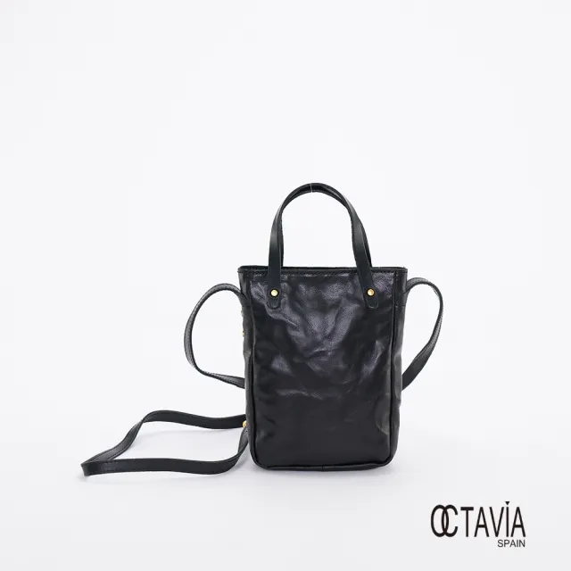 【OCTAVIA 8】雙11 OCTAVIA8 真皮- 精靈 油蠟牛皮手提肩斜三用隨身手機包 - 靈動黑(OCTAVIA 8 20