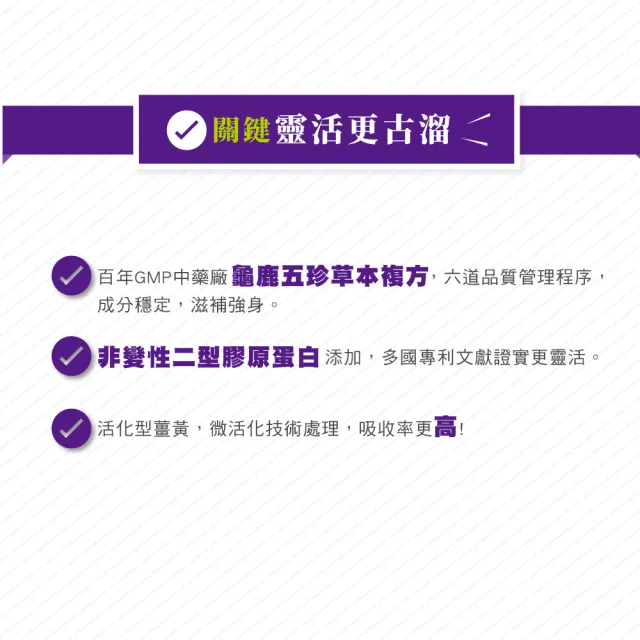 【統欣生技】龜鹿UCII 固立勇 1入組(60粒/入-葡萄糖胺.UCII.鯊魚軟骨素.運動保養)