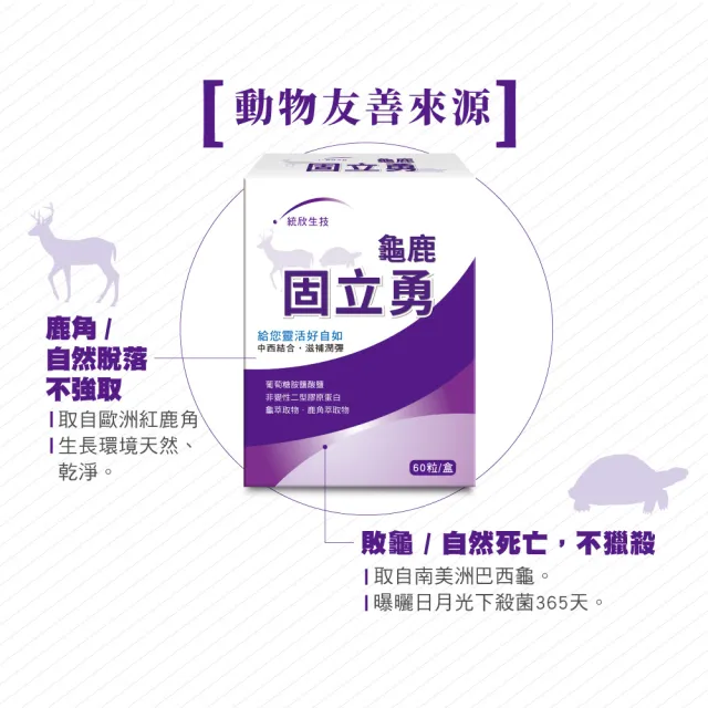 【統欣生技】龜鹿UCII 固立勇 1入組(60粒/入-葡萄糖胺.UCII.鯊魚軟骨素.運動保養)