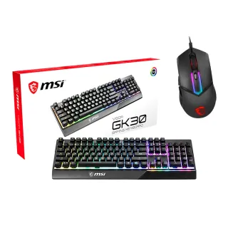 【MSI 微星】買一送一GM30電競滑鼠組★VIGOR GK30 電競鍵盤+GM30電競滑鼠組