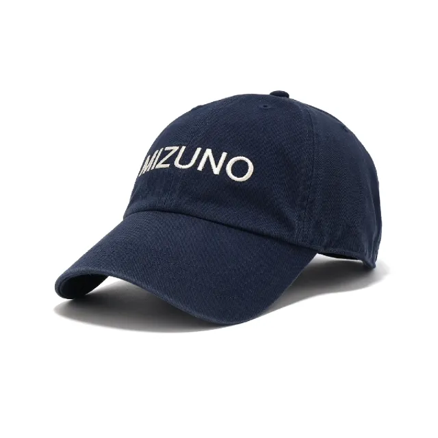 【MIZUNO 美津濃】棒球帽 Baseball Cap 藍 米白 可調帽圍 老帽 帽子 美津濃(D2TWB107-14)