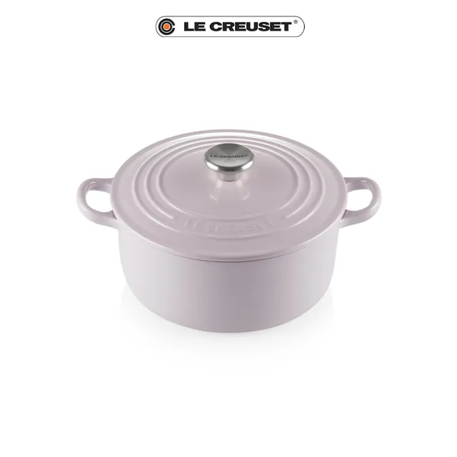 【Le Creuset】琺瑯鑄鐵鍋圓鍋22cm(薰衣草-鋼頭)