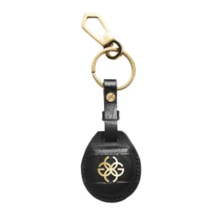 【Golden Concept】Airtag皮革保護套鑰匙圈 鱷魚皮壓紋 黑/金