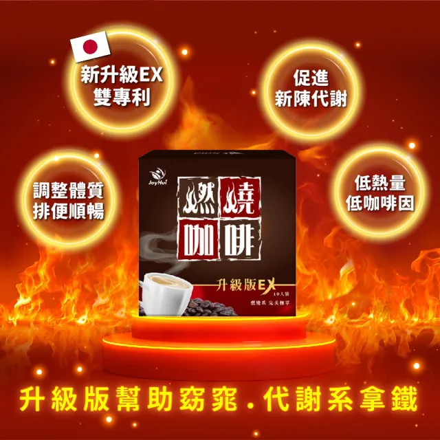 【JoyHui佳悅】燃燒咖啡EX x10盒(10包/盒；代謝型拿鐵窈窕防彈咖啡)