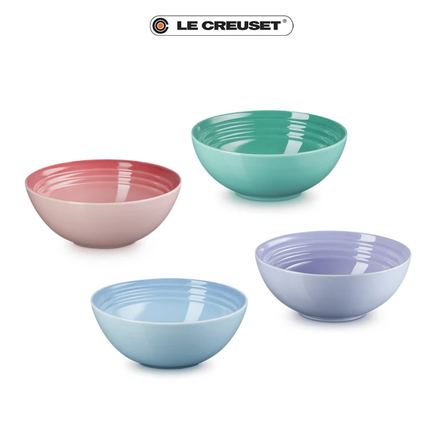 【Le Creuset】布列塔尼圓舞曲系列早餐榖片碗組16cm(4入)