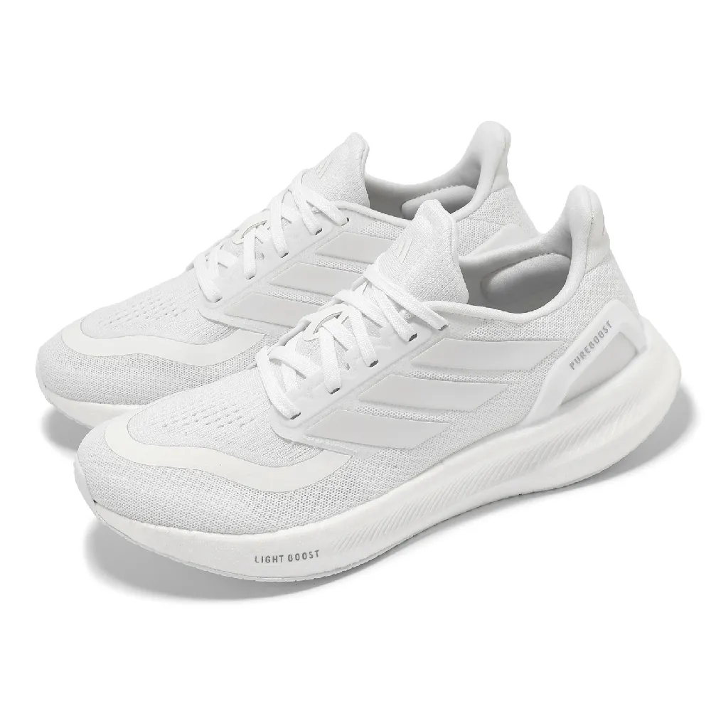adidas 愛迪達】慢跑鞋Pureboost 5 男鞋女鞋白網布緩衝全白運動