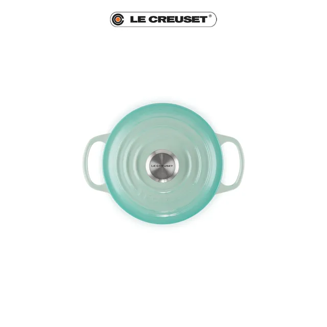 【Le Creuset】典藏琺瑯鑄鐵鍋圓鍋  18cm(薄荷綠-鋼頭)