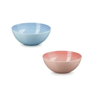 【Le Creuset】瓷器早餐穀片碗16cm(鮭魚粉/海岸藍 2色選1)