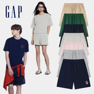 【GAP】男女裝 Logo抽繩鬆緊短褲-多款任選(461264&465299&465587)