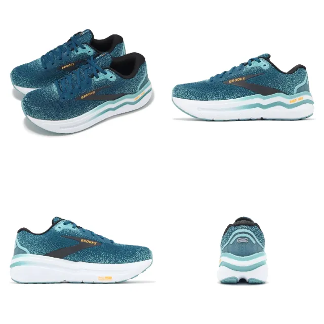 【BROOKS】慢跑鞋 Ghost Max 2 2E 男鞋 寬楦 藍 黑 緩衝 厚底 弧形大底 魔鬼極致 運動鞋(1104312E431)