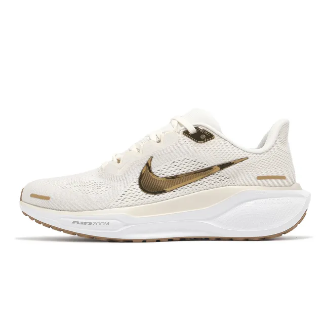 【NIKE 耐吉】慢跑鞋 Wmns Air Zoom Pegasus 41 女鞋 男鞋 米白 金 小飛馬 氣墊 運動鞋(FD2723-005)