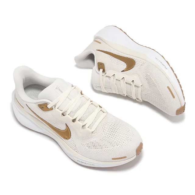 【NIKE 耐吉】慢跑鞋 Wmns Air Zoom Pegasus 41 女鞋 男鞋 米白 金 小飛馬 氣墊 運動鞋(FD2723-005)