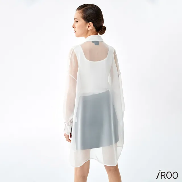 【iROO】翻領透明襯衫