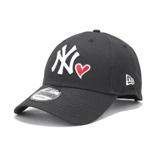 【NEW ERA】棒球帽 Essential MLB Heart 黑白 940帽型 可調帽圍 紐約洋基 NYY 老帽(NE70609998)