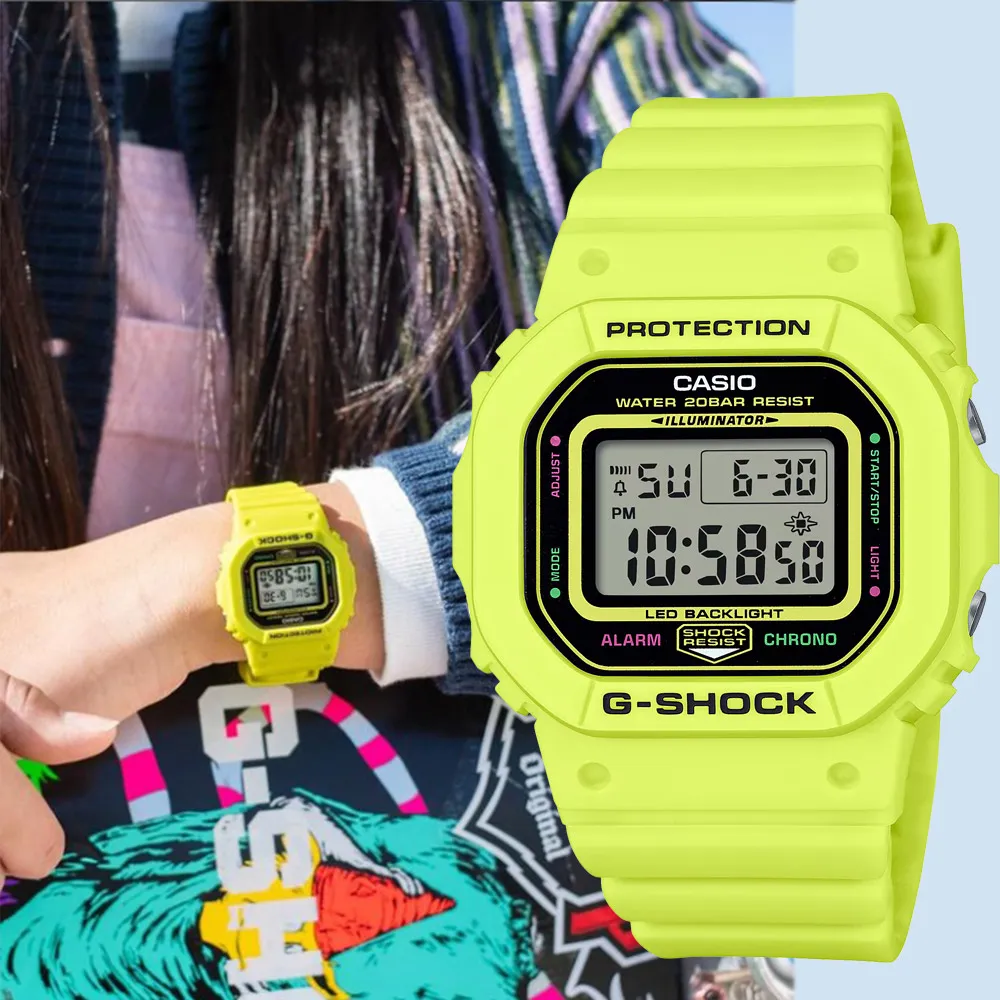 【CASIO 卡西歐】G-SHOCK 致敬運動員 方型手錶 女錶 電子錶 過年送禮 禮物 推薦(GMD-S5600EP-9)