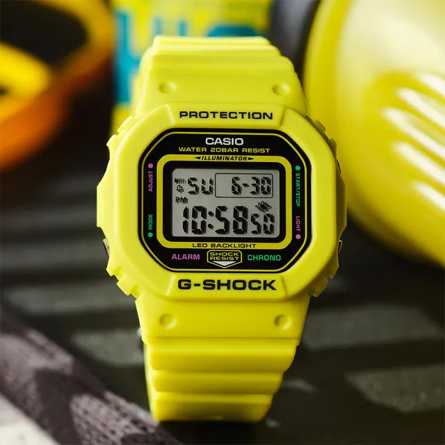 【CASIO 卡西歐】G-SHOCK 致敬運動員 方型手錶 女錶 電子錶 過年送禮 禮物 推薦(GMD-S5600EP-9)