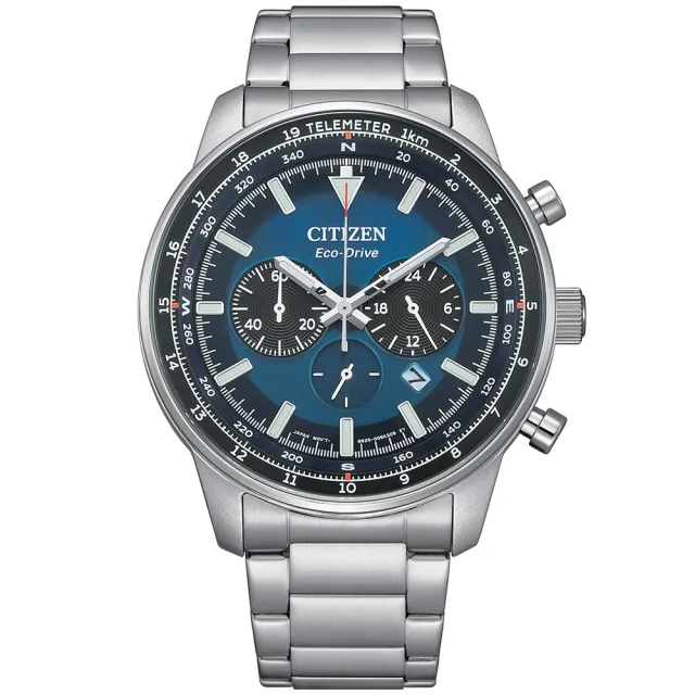 【CITIZEN 星辰】Chronograph系列 光動能計時腕錶 母親節 禮物 推薦(CA4500-91L)