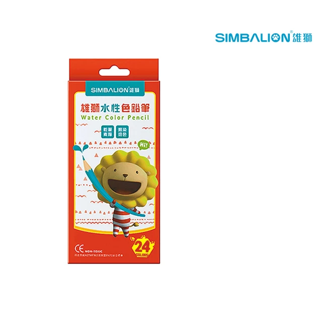 SIMBALION 雄獅文具 奶油獅 色鉛筆水性 紙盒24色CP-402(繪畫 美術 禮物 開學)