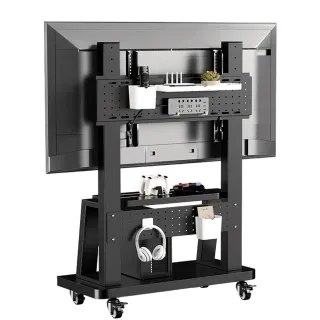 【知家家】電視架 電視機架 移動式電視架 電視立架(可適用32~70吋電視/雙洞洞板收納/贈收納盒/預售15天)