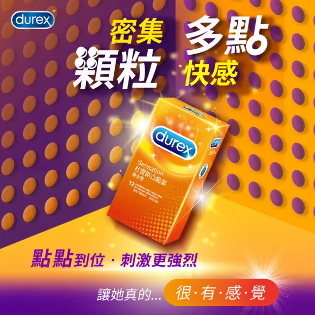 【Durex 杜蕾斯】凸點裝保險套1盒(12入 保險套/保險套推薦/衛生套/安全套/避孕套/避孕)