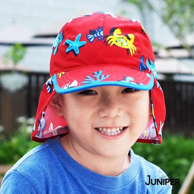 【Juniper 朱尼博】抗UV防曬披風童帽 J7591C(帽子_遮陽帽_防曬帽)