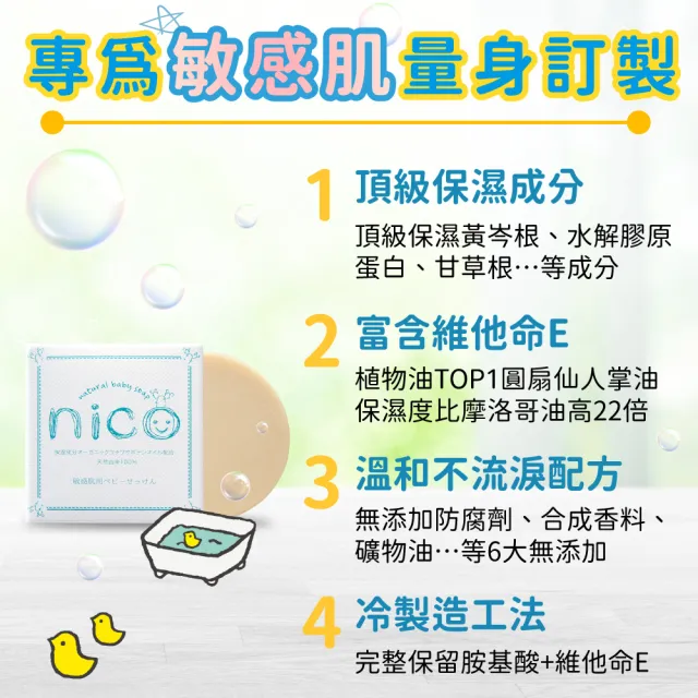 【NICO 微笑】仙人掌天然皂50gx1_贈起泡網x1(嬰兒沐浴/嬰兒皂/冷製皂)