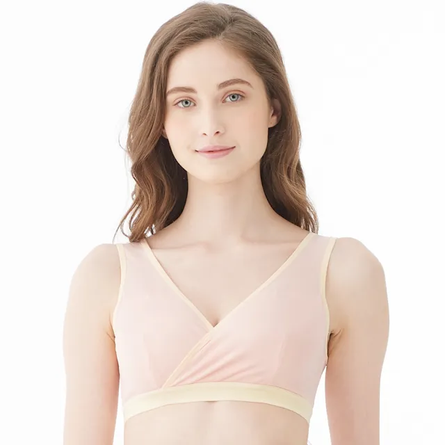 【Gennies 奇妮】2件組*哺乳內衣 休閒交叉款無鋼圈內衣(共4色)