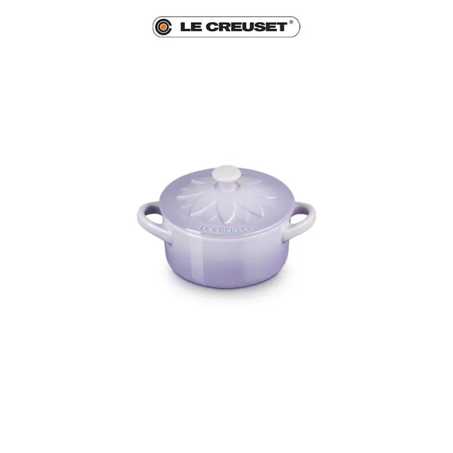 【Le Creuset】瓷器向日葵迷你圓烤盅10cm(藍鈴紫/貝殼粉 2色選1)