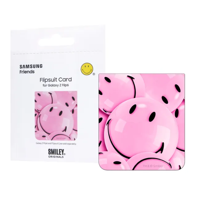 【SAMSUNG 三星】Galaxy Z Flip6 / Z Flip5 原廠 Smiley 聯名感應卡-Pink(F741)